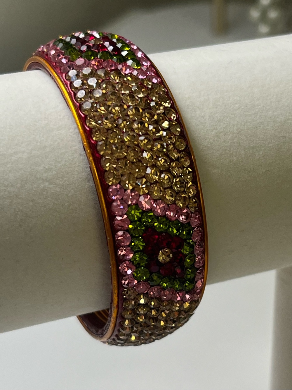 Multi Color Rhinestone Bangle Size 2.2